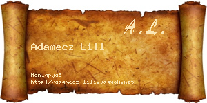 Adamecz Lili névjegykártya