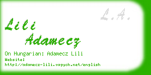 lili adamecz business card